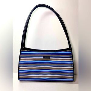 Kate Spade Blue and Brown Striped Shoulder Bag